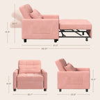 3-in-1 verstellbares Schlafsofa, Ausziehsessel-Sofa, wandelbares Klappbett für das Wohnzimmer