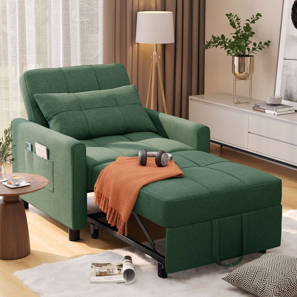 3-in-1 verstellbares Schlafsofa, Ausziehsessel-Sofa, wandelbares Klappbett für das Wohnzimmer