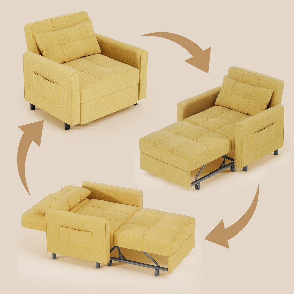 3-in-1 verstellbares Schlafsofa, Ausziehsessel-Sofa, wandelbares Klappbett für das Wohnzimmer