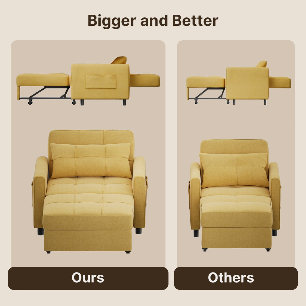 3-in-1 verstellbares Schlafsofa, Ausziehsessel-Sofa, wandelbares Klappbett für das Wohnzimmer