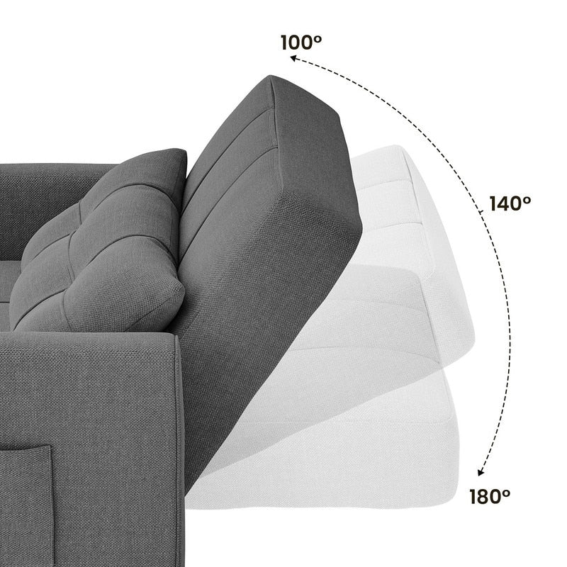 3-in-1 verstellbares Schlafsofa, Ausziehsessel-Sofa, wandelbares Klappbett für das Wohnzimmer
