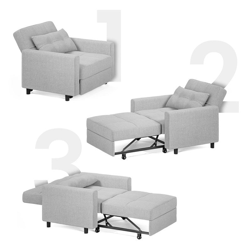 3-in-1 verstellbares Schlafsofa, Ausziehsessel-Sofa, wandelbares Klappbett für das Wohnzimmer