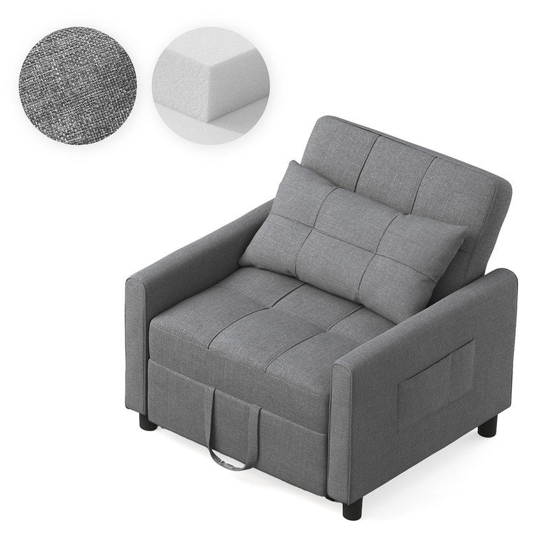 3-in-1 verstellbares Schlafsofa, Ausziehsessel-Sofa, wandelbares Klappbett für das Wohnzimmer