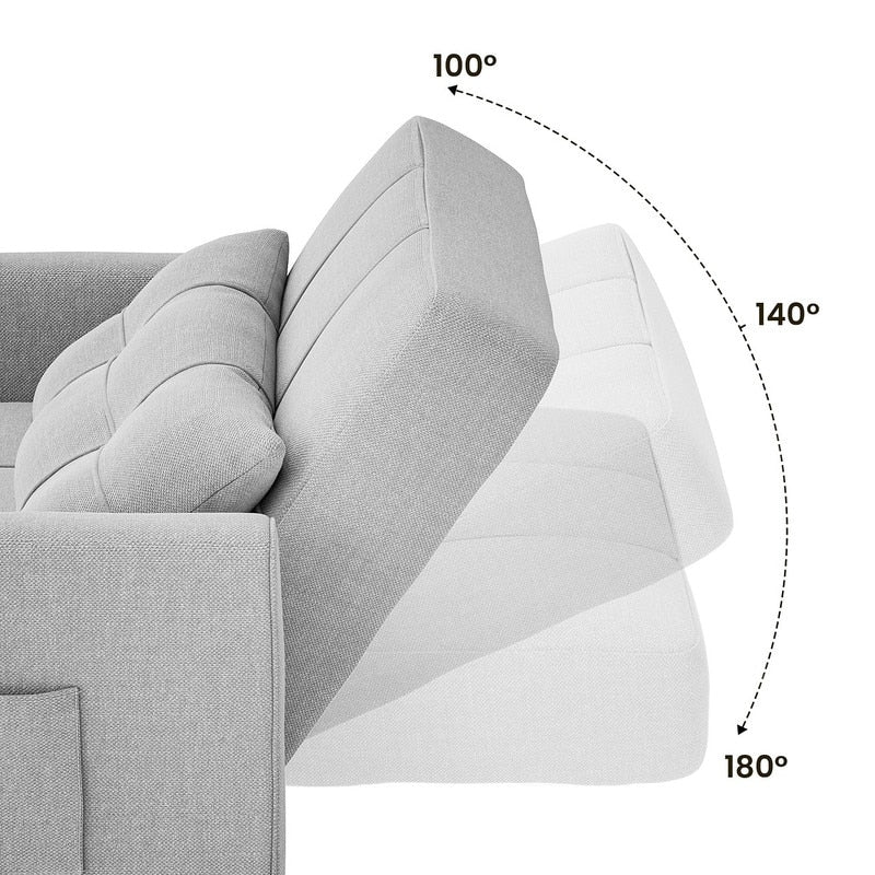 3-in-1 verstellbares Schlafsofa, Ausziehsessel-Sofa, wandelbares Klappbett für das Wohnzimmer