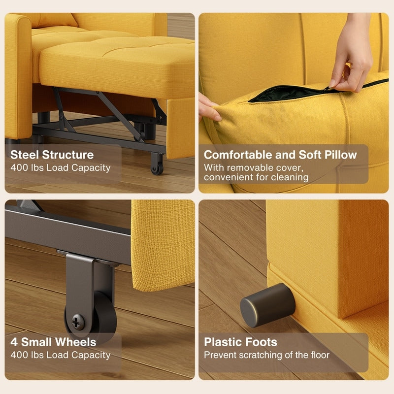 3-in-1 verstellbares Schlafsofa, Ausziehsessel-Sofa, wandelbares Klappbett für das Wohnzimmer