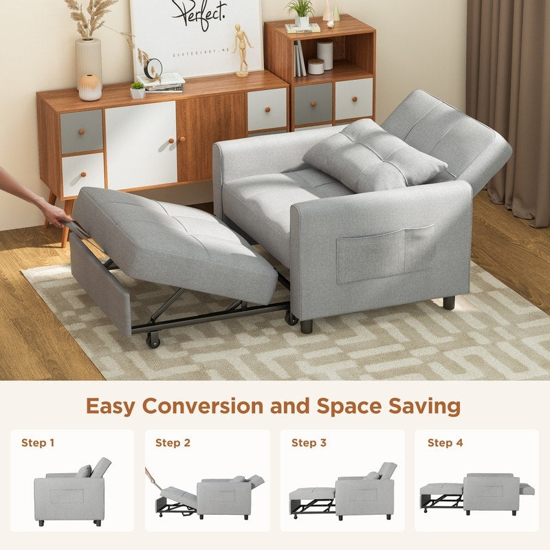 3-in-1 verstellbares Schlafsofa, Ausziehsessel-Sofa, wandelbares Klappbett für das Wohnzimmer