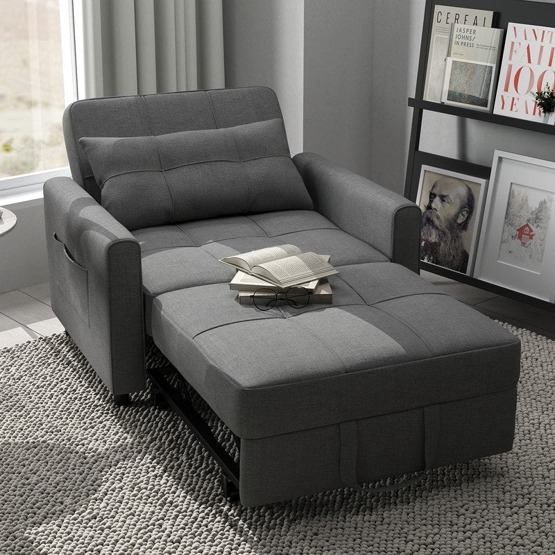 3-in-1 verstellbares Schlafsofa, Ausziehsessel-Sofa, wandelbares Klappbett für das Wohnzimmer