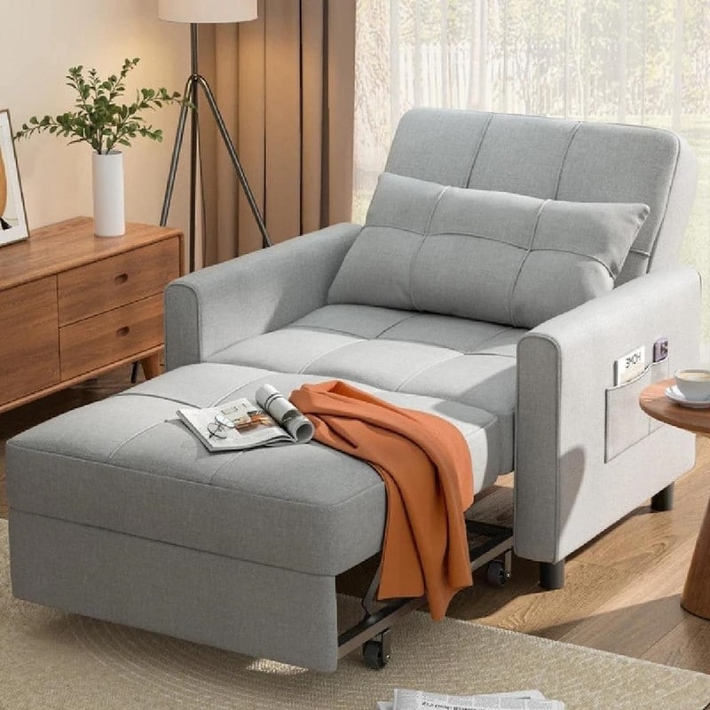 3-in-1 verstellbares Schlafsofa, Ausziehsessel-Sofa, wandelbares Klappbett für das Wohnzimmer