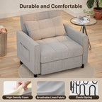 3-in-1-Schlafsofa, ausziehbarer Sessel, wandelbare, verstellbare, faltbare Polsterliege