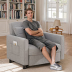 3-in-1-Schlafsofa, ausziehbarer Sessel, wandelbare, verstellbare, faltbare Polsterliege