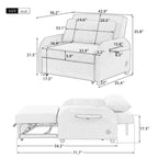 3-in-1-Schlafsofa mit ausziehbarem Tisch und USB-Anschlüssen von Harper&amp;Bright Designs
