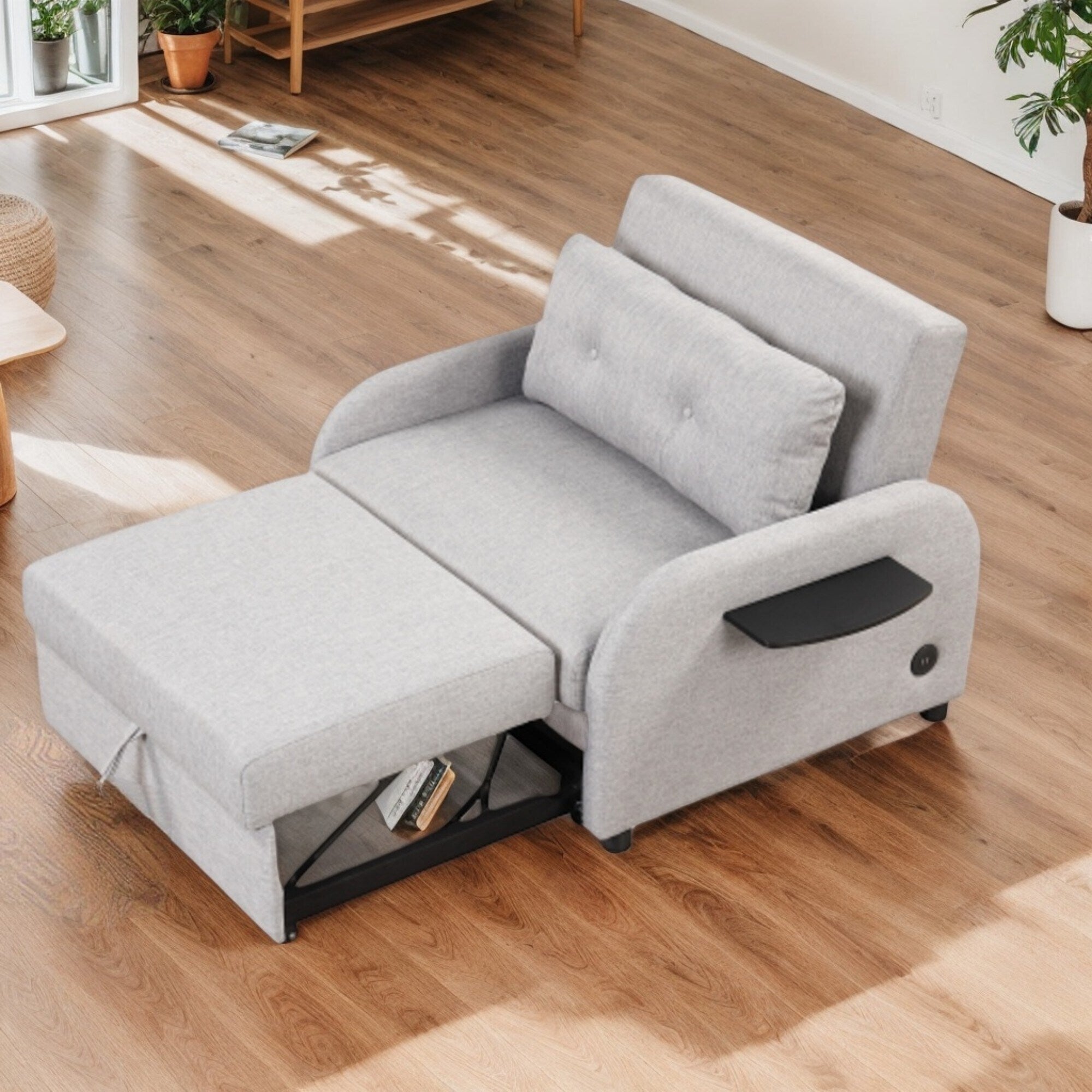 3-in-1-Schlafsofa mit ausziehbarem Tisch und USB-Anschlüssen von Harper&amp;Bright Designs