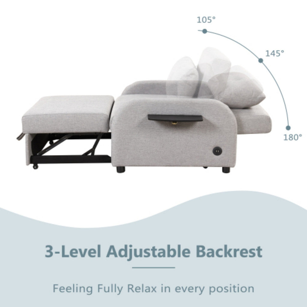 3-in-1-Schlafsofa mit ausziehbarem Tisch und USB-Anschlüssen von Harper&amp;Bright Designs