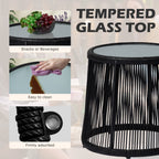 3-teiliges Bistro-Set aus Rattan für den Außenbereich, wetterfeste Rattanmöbel, Terrassenstühle mit Kissen