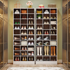 Hoher Schuhschrank für 30 Paar Schuhe, 10-stöckiges weißes Schuhregal aus Holz für Kleiderschrank und Eingangsbereich – 10-stöckig