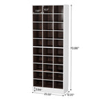 Hoher Schuhschrank für 30 Paar Schuhe, 10-stöckiges weißes Schuhregal aus Holz für Kleiderschrank und Eingangsbereich – 10-stöckig