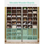 Hoher Schuhschrank für 30 Paar Schuhe, 10-stöckiges weißes Schuhregal aus Holz für Kleiderschrank und Eingangsbereich – 10-stöckig