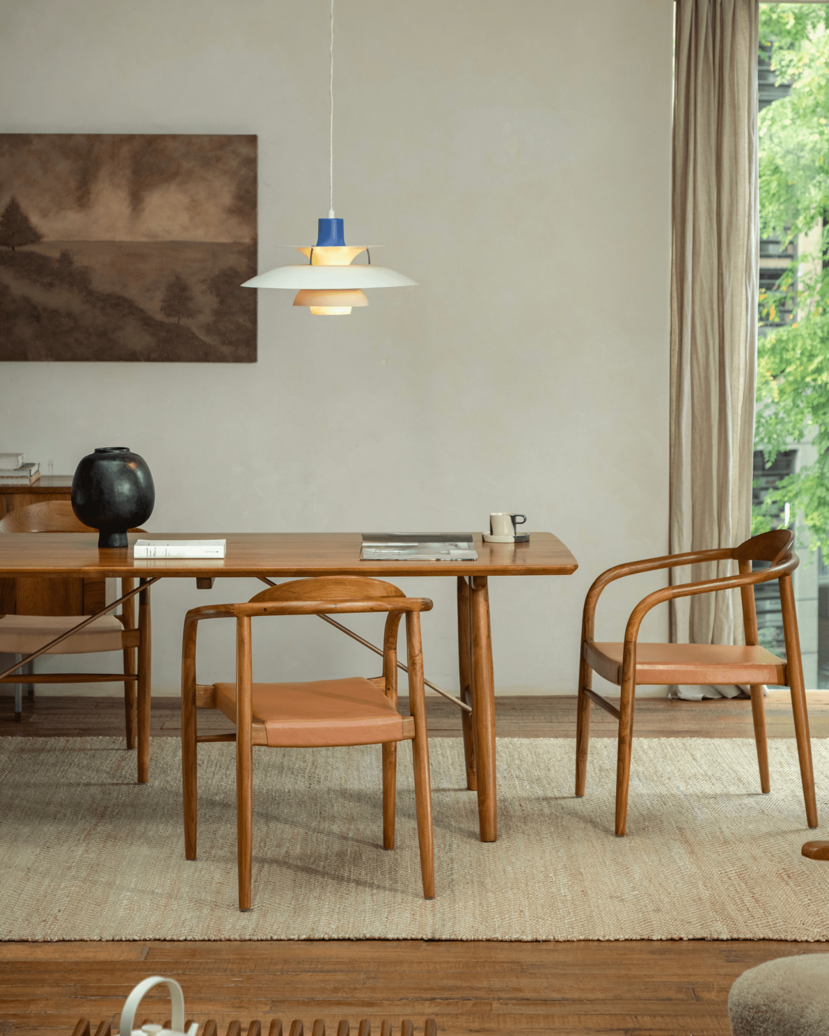 Halbmond-Ledersessel