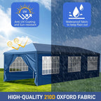 30x10FT Pop-up Oxford-Gewebe mit 8 Sandsäcken und 8 Seitenwänden mit Schleppersack-Überdachung - 30x10x8,8FT(BDH)