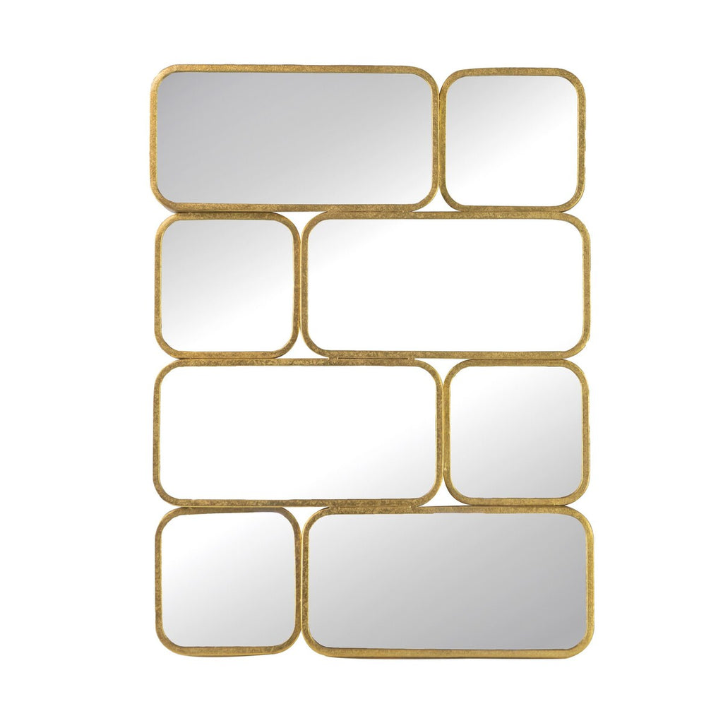 32 Zoll (81 cm) großer, luxuriöser Wandspiegel mit 8 goldfarbenen, gebogenen Metallrahmen