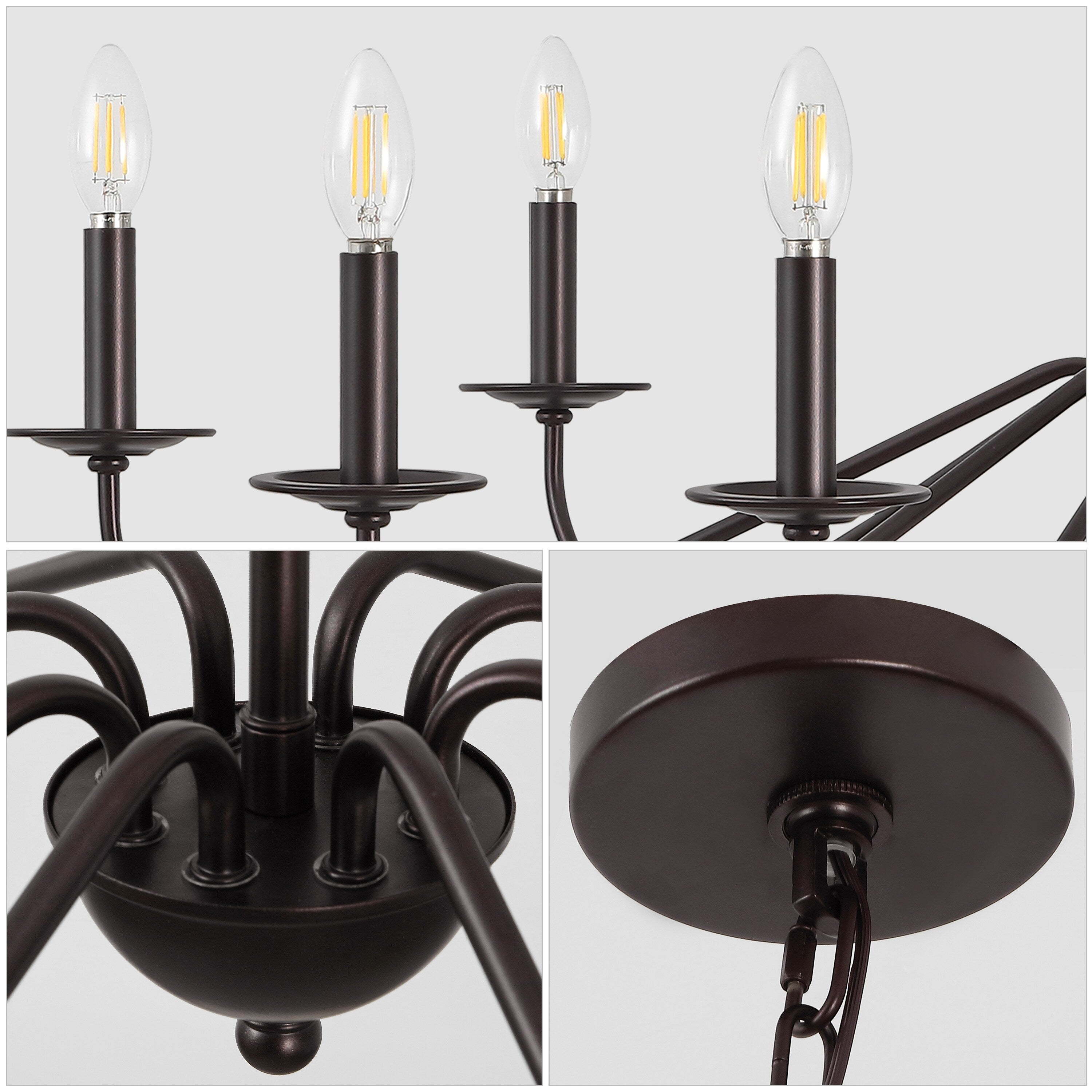 34,75 € 6-flammiger LED-Kronleuchter aus Eisen, von JONATHAN Y