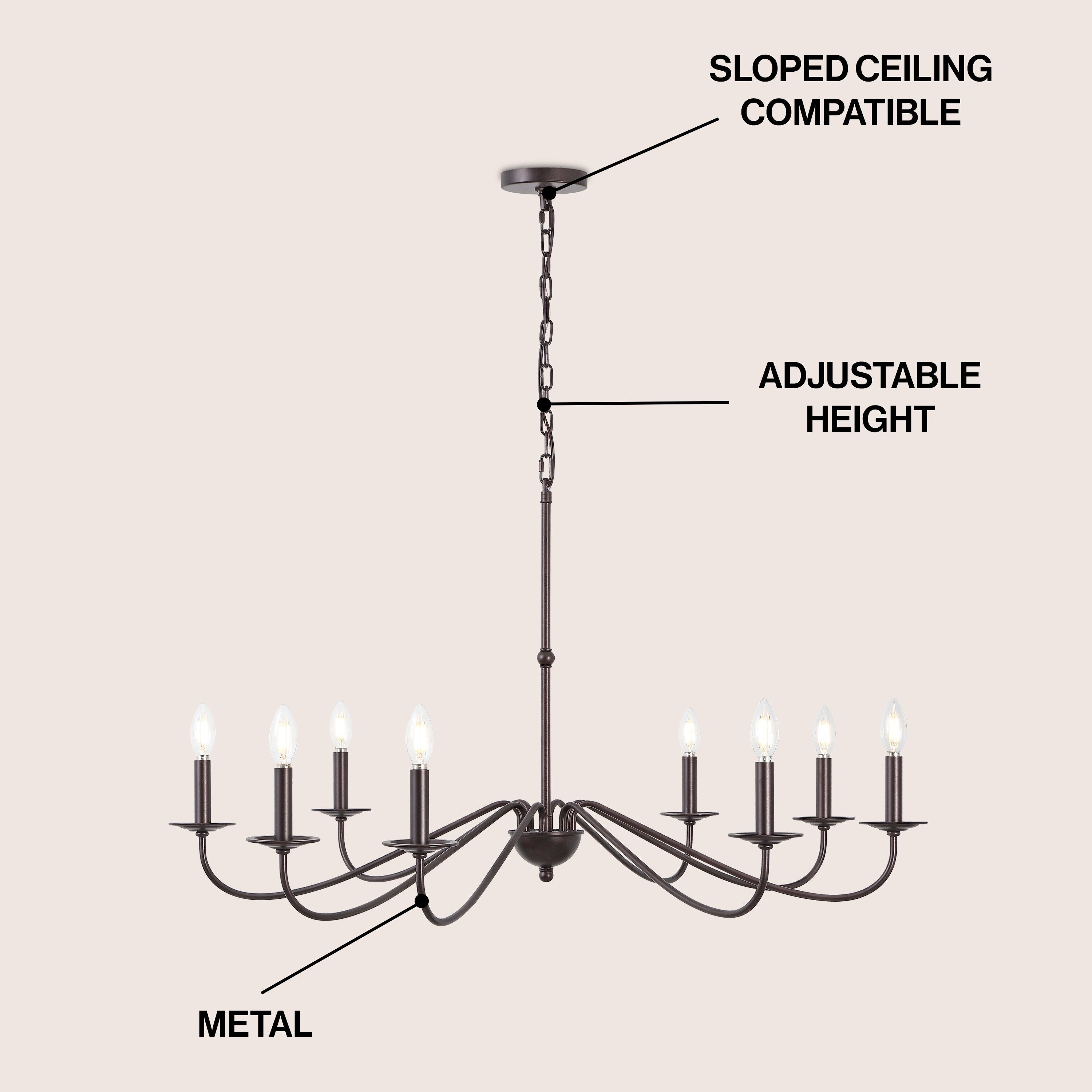34,75 € 6-flammiger LED-Kronleuchter aus Eisen, von JONATHAN Y