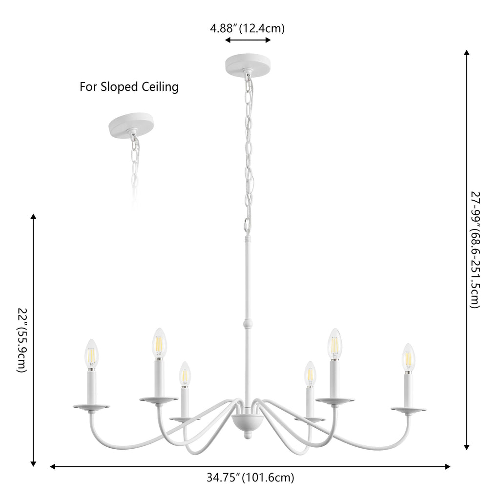 34,75 € 6-flammiger LED-Kronleuchter aus Eisen, von JONATHAN Y