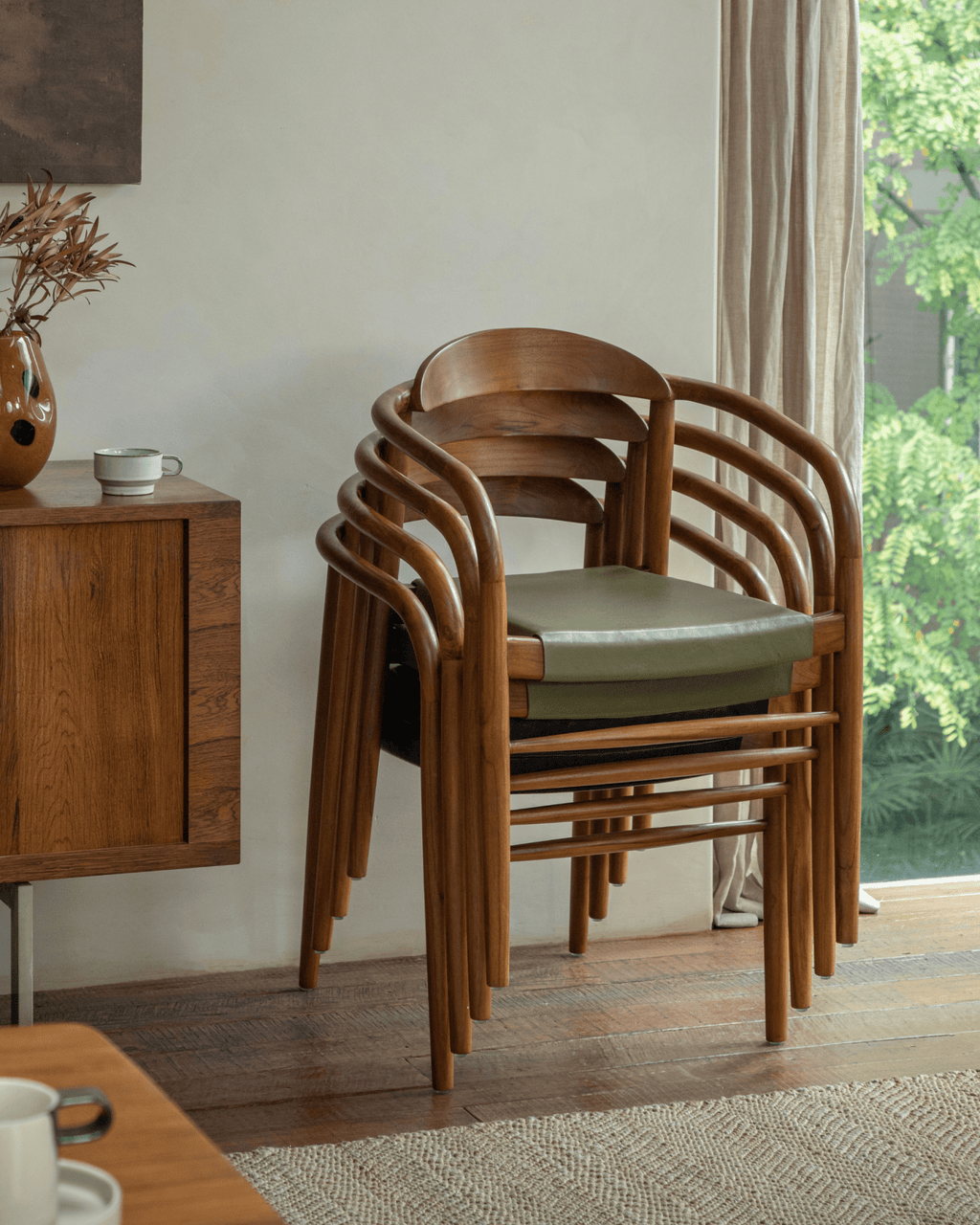 Halbmond-Ledersessel