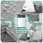 Luftentfeuchter für 3500 Quadratfuß (ca. 325 m²) große Räume wie Keller, Wohnräume, große Zimmer und Schlafzimmer sowie Garagen – geräuscharm