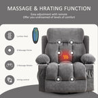 360° drehbarer Relaxsessel mit Massagefunktion, Heizung, USB-Anschluss und Getränkehaltern
