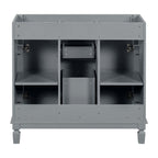 Moderner 36-Zoll-Waschtisch mit Aufsatzwaschbecken und Spiegelschrank, 2 Türen und 2 Schubladen