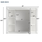 Moderner 36-Zoll-Waschtisch mit Aufsatzwaschbecken und Spiegelschrank, 2 Türen und 2 Schubladen