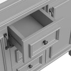 Moderner 36-Zoll-Waschtisch mit Aufsatzwaschbecken und Spiegelschrank, 2 Türen und 2 Schubladen