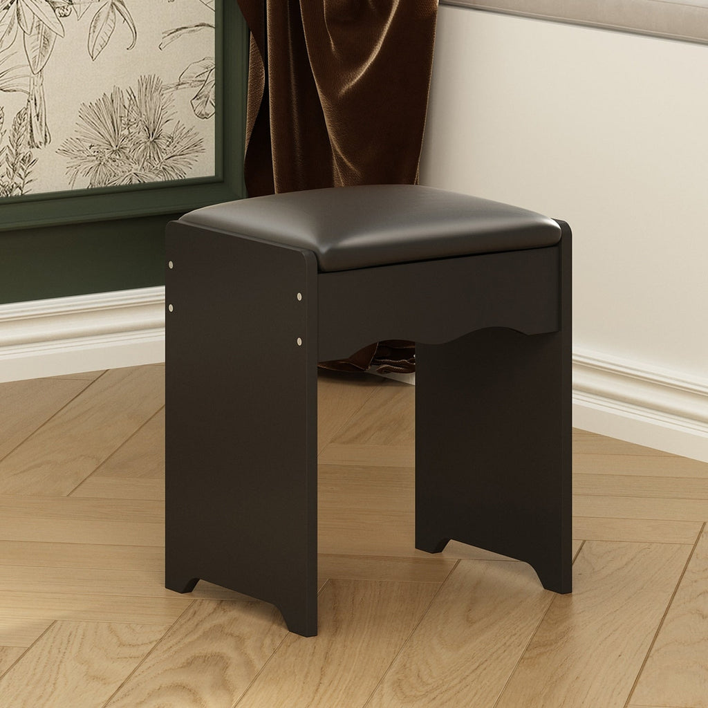 39,4 Zoll breites Schminktisch-Set mit Hocker und Spiegel