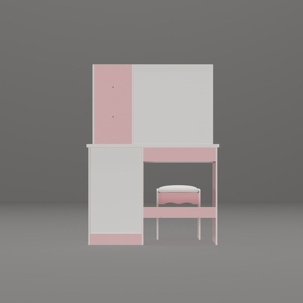 39,4 Zoll breites Schminktisch-Set mit Hocker und Spiegel