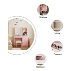 39,4 Zoll breites Schminktisch-Set mit Hocker und Spiegel