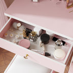 39,4 Zoll breites Schminktisch-Set mit Hocker und Spiegel