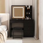 39,4 Zoll breites Schminktisch-Set mit Hocker und Spiegel