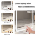 39,4 Zoll breites Schminktisch-Set mit Hocker und Spiegel