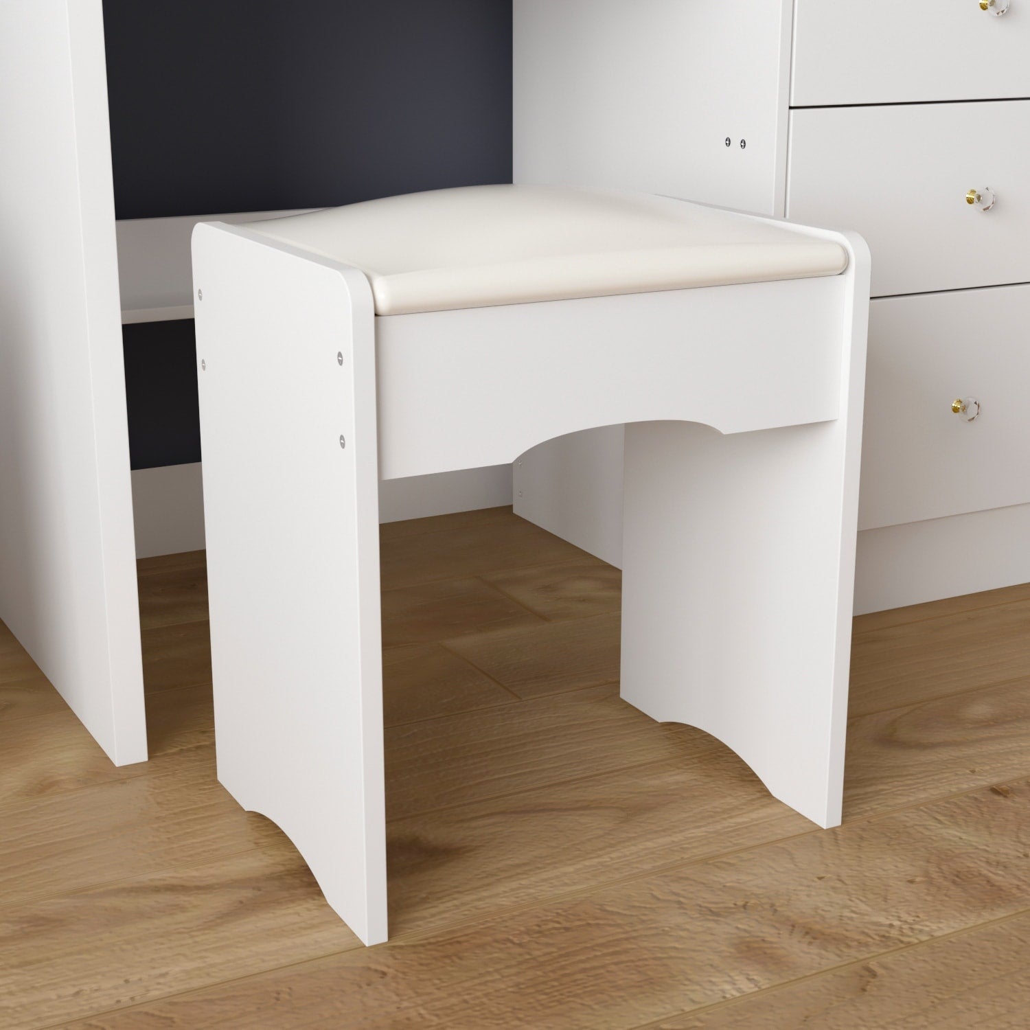 39,4 Zoll breites Schminktisch-Set mit Hocker und Spiegel