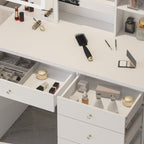 39,4 Zoll breites Schminktisch-Set mit Hocker und Spiegel