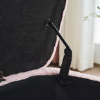 39,5 cm große, cremeweiße Bouclé-Aufbewahrungsbank mit Sherpa-Fleece, auch als Fußstütze oder Betthocker geeignet, für Wohnzimmer und Schlafzimmer, mit Holzbeinen