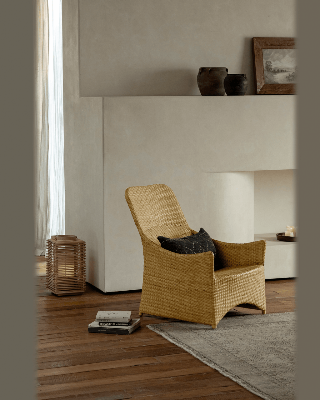 Gleit-Loungesessel aus Rattan