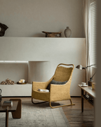 Schlitten-Loungesessel aus Rattan