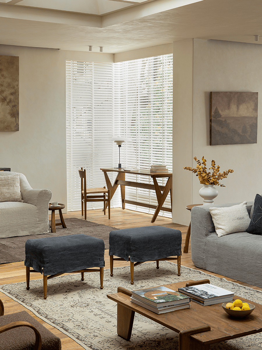 Krabben-Slipcover-Hocker