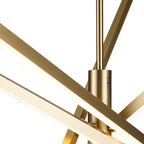 Moderne LED-Kronleuchter-Pendelleuchte aus schwarzem/goldenem Aluminium im linearen Sputnik-Stil für Wohn-/Esszimmer/Küche