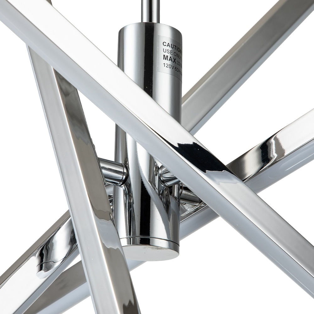 Moderne LED-Kronleuchter-Pendelleuchte aus schwarzem/goldenem Aluminium im linearen Sputnik-Stil für Wohn-/Esszimmer/Küche