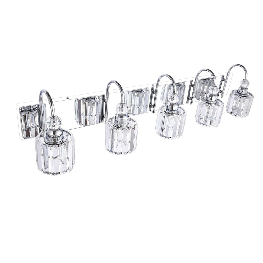 Moderne Spiegelbeleuchtung aus Chrom/Schwarz/Gold mit Kristalloptik für Badezimmer und WC, Wandleuchten, Waschtischleuchten