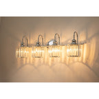 Moderne Spiegelbeleuchtung aus Chrom/Schwarz/Gold mit Kristalloptik für Badezimmer und WC, Wandleuchten, Waschtischleuchten