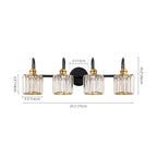 Moderne Spiegelbeleuchtung aus Chrom/Schwarz/Gold mit Kristalloptik für Badezimmer und WC, Wandleuchten, Waschtischleuchten